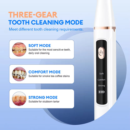 Ultrasonic Electric Dental Calculus Remover & Teeth Whitening Plaque Scaler with LED Light