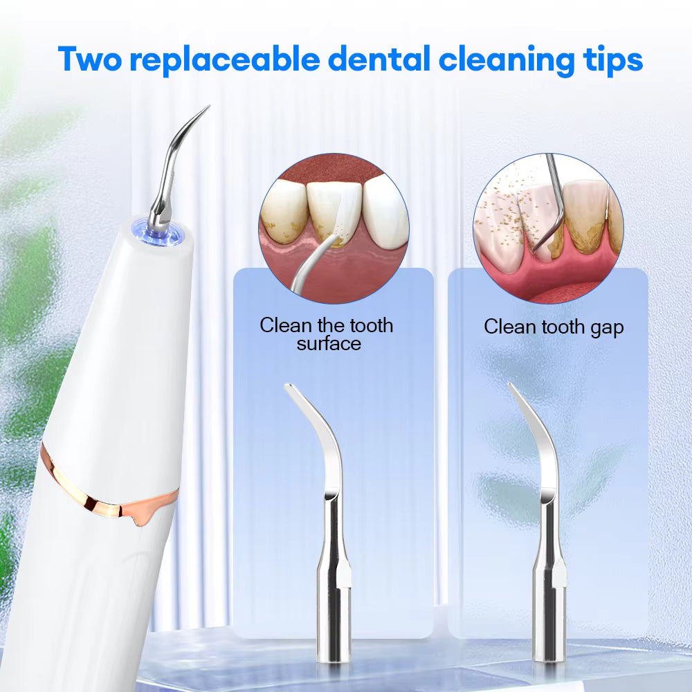 Ultrasonic Electric Dental Calculus Remover & Teeth Whitening Plaque Scaler with LED Light